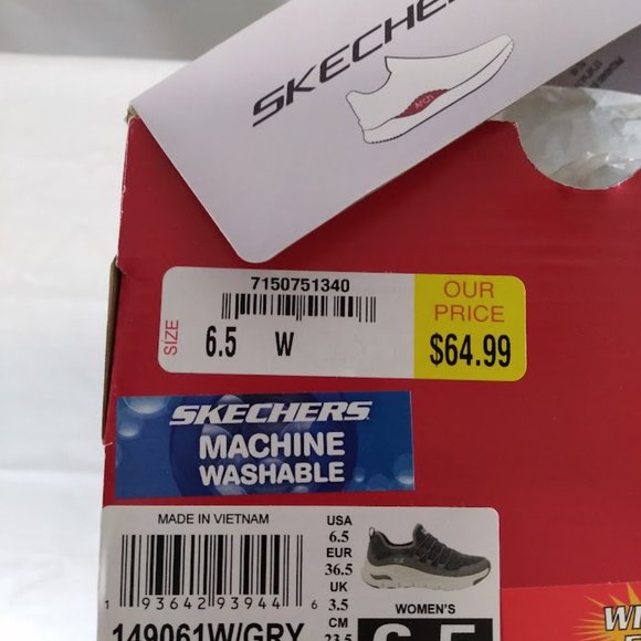 Skechers Air Cooled Arch Fit Rainbow View‎ Gray NWT Women's Size 6.5W US - Picture 3 of 11